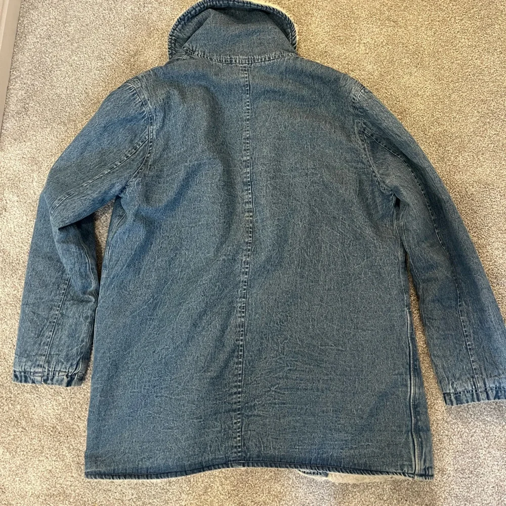 Rolla’s Denim Chambray Blue Sherpa Jacket | Size XS / 6 - Picture 4 of 6